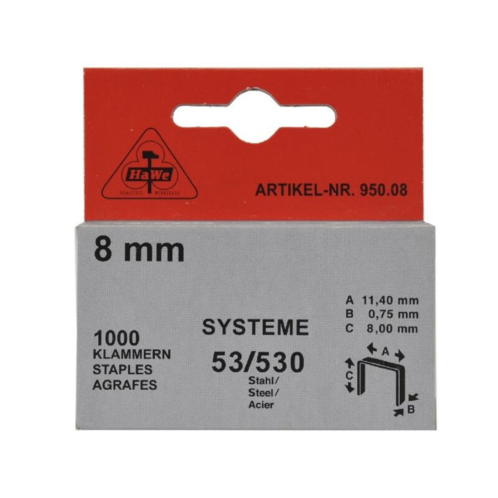 HAWE HEFTKLAMMERN SYTEM 53 10 MM/5000 ST 950.20