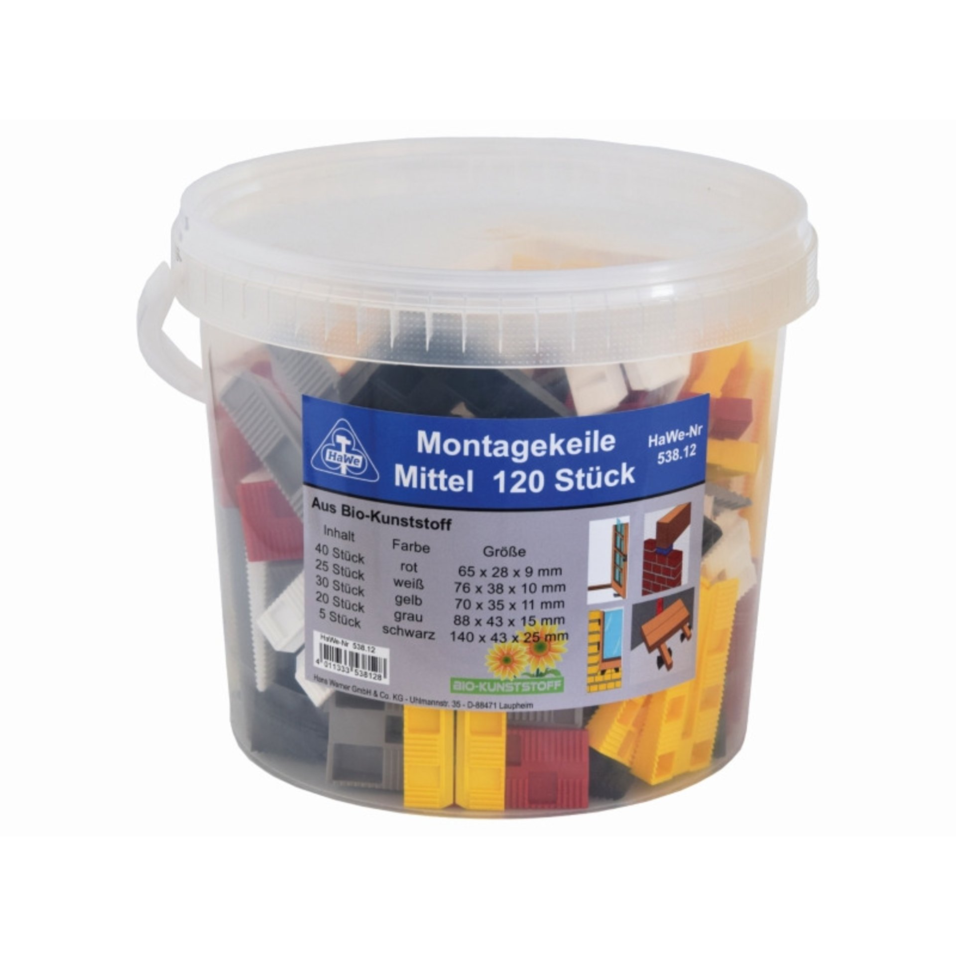 Montagekeile Sortiment 75 St. gemischt im Eimer