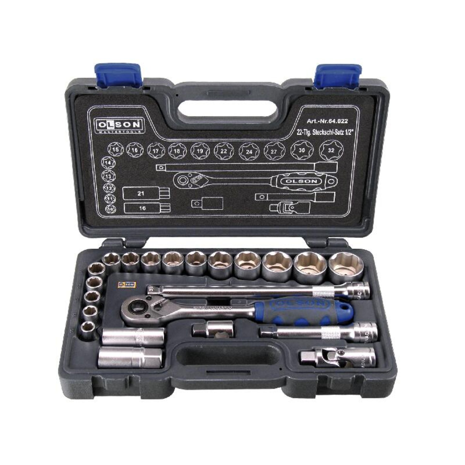 OLSON STECKSCHL.SATZ 1/2Z 22 tlg. 64.022
