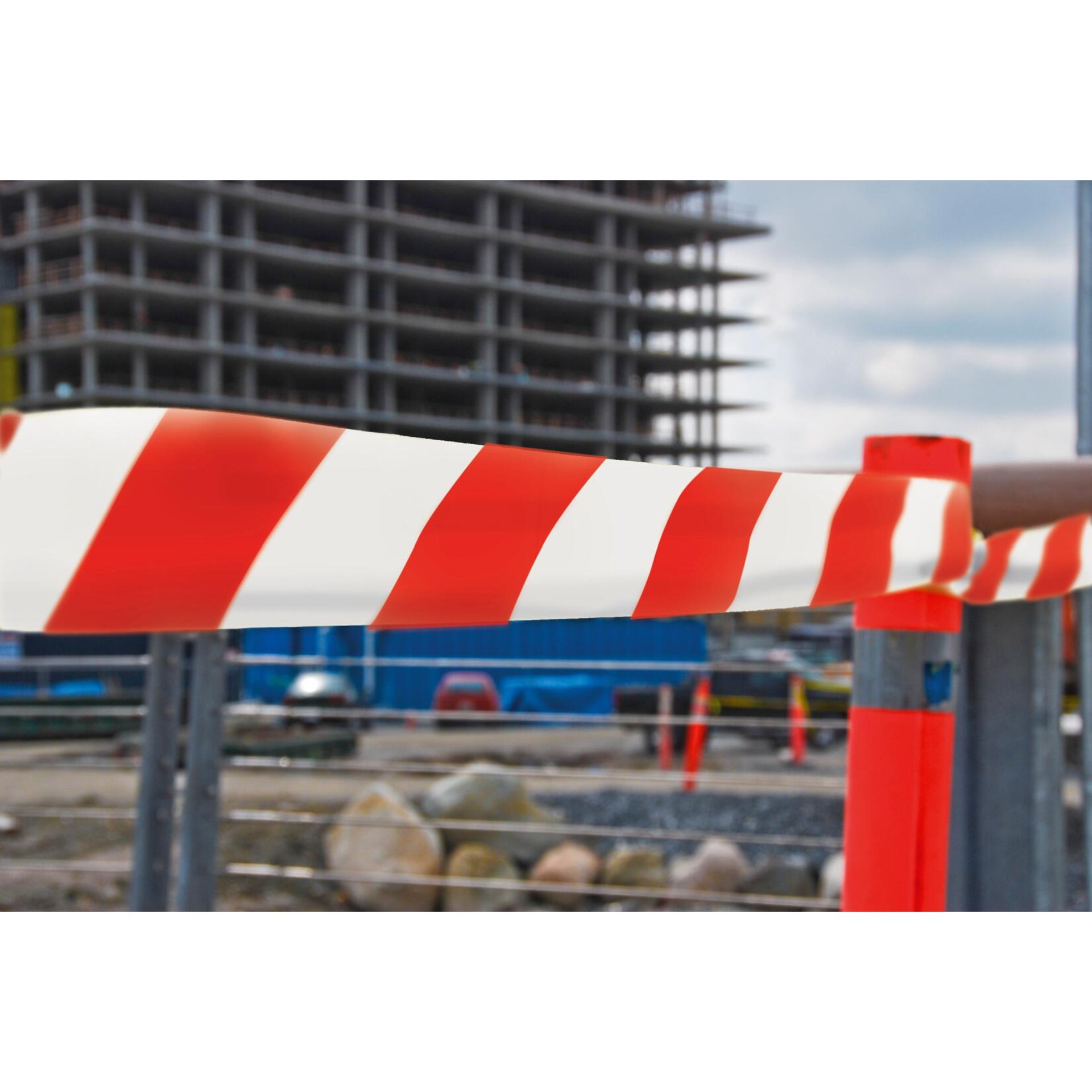 391 Kip Absperrband rot/weiß 80mm x 500m