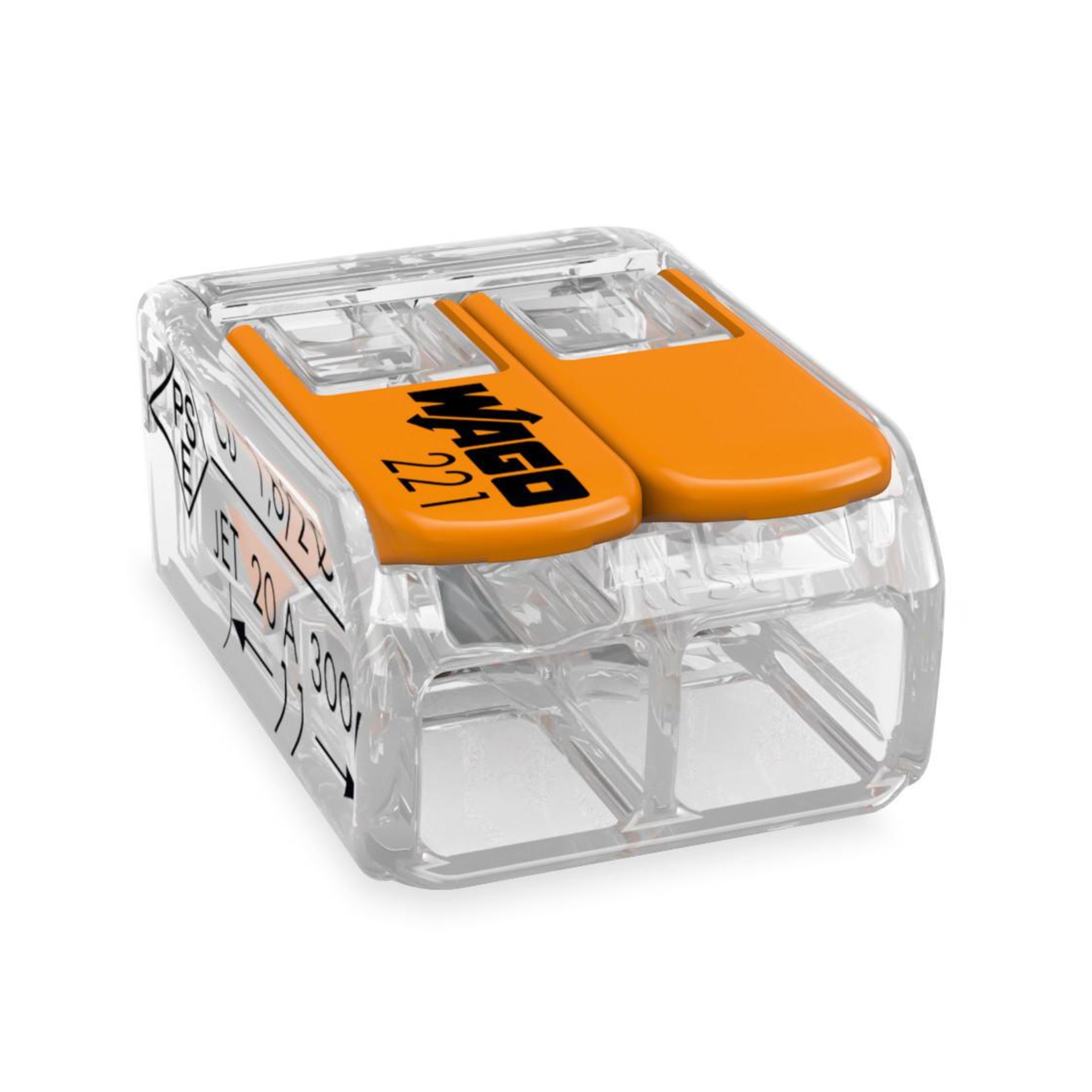 Compact - Verbindungsklemme WAGO 2fach bis 4 qmm 221-412 mit Klemmbügel