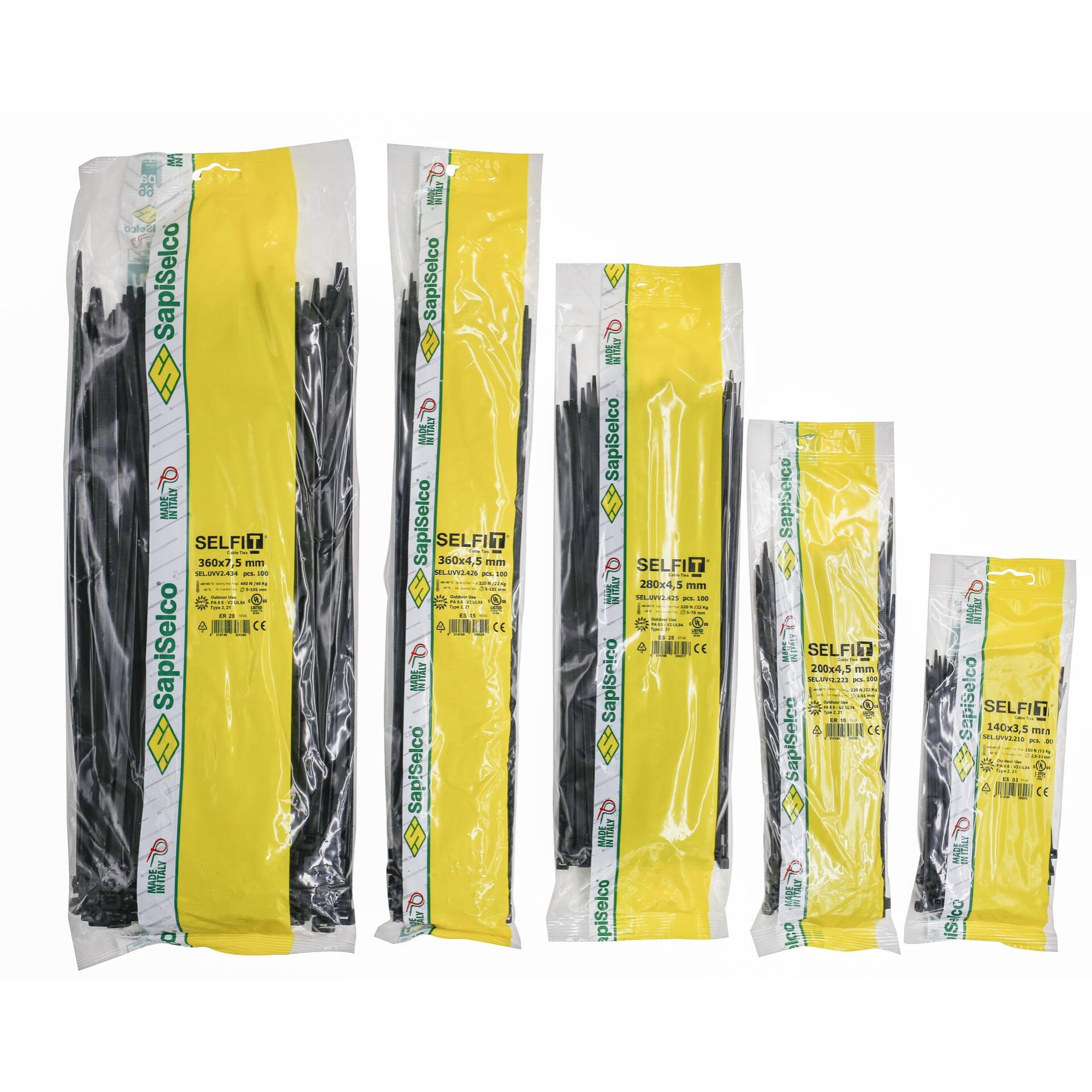 Kabelbänder 3,5x140 UVV-beständig schwarz