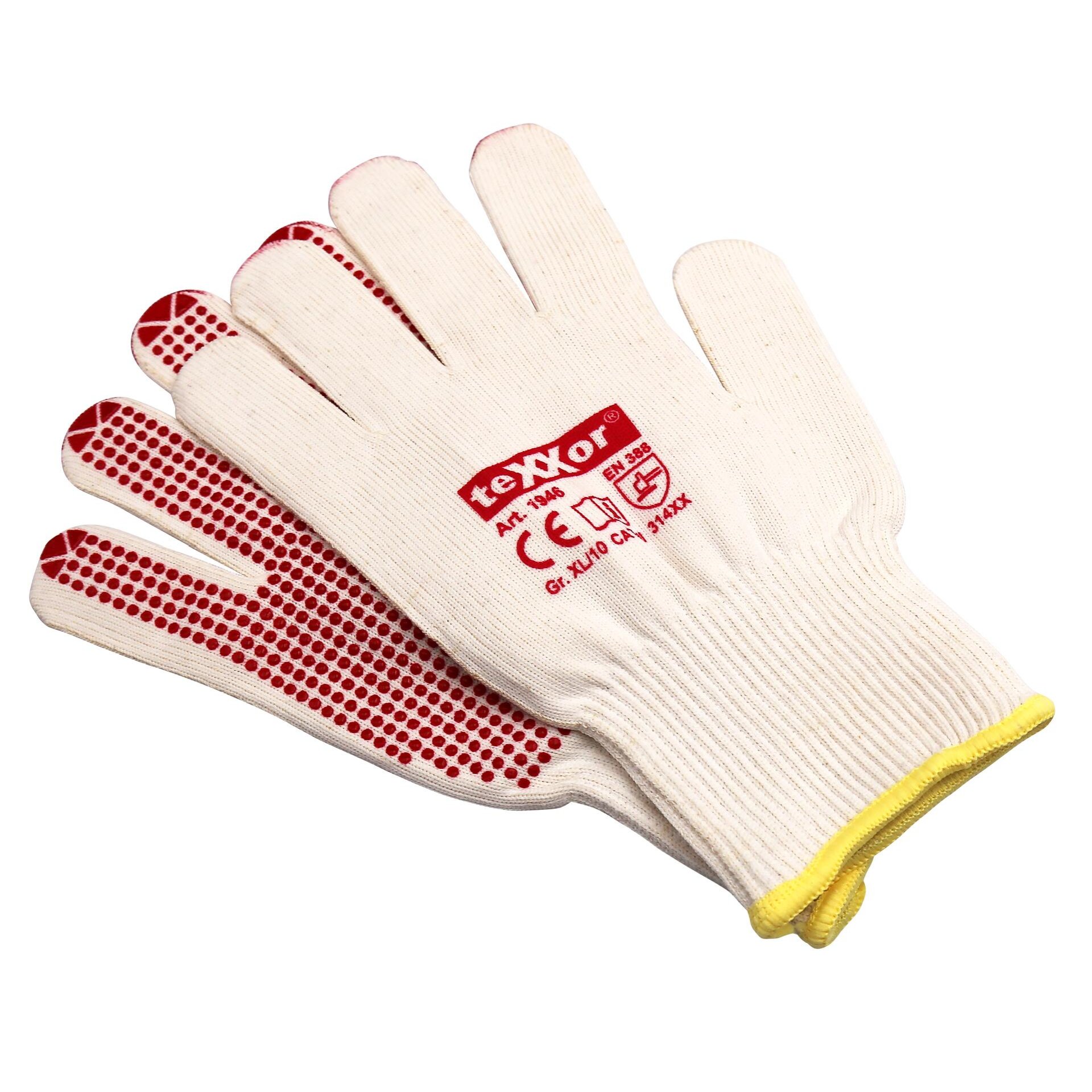 Baumwoll - Handschuhe Nopp. GRIPAMID Gr. 9