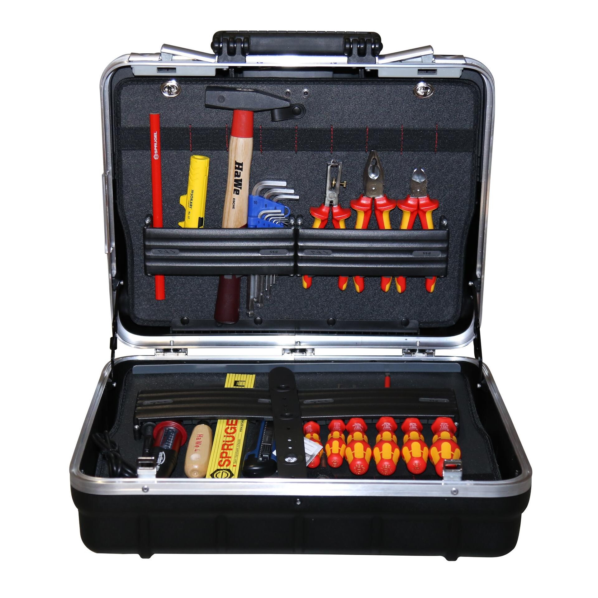 Elektro Werkzeugkoffer ATOMIC TROLLEY komplett bestückt 45 tlg.