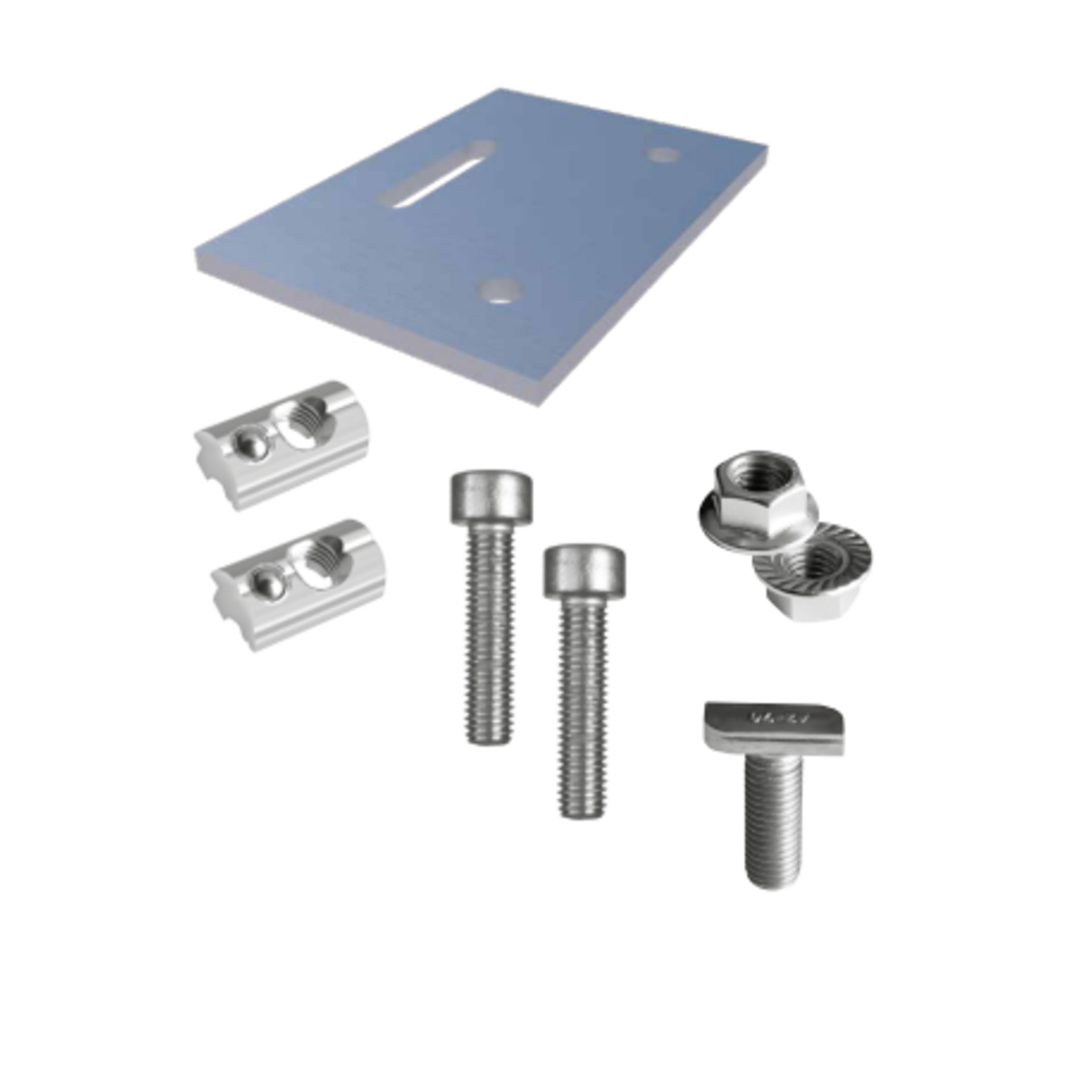 Kreuzverbinder-Set für Montageprofile 115 x 80 x 4 mm, Edelstahl