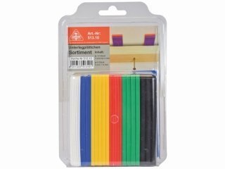 Unterlegplättchen Sortiment gemischt, 1-4mm je 10 Stück, 5-6mm je 5 Stück