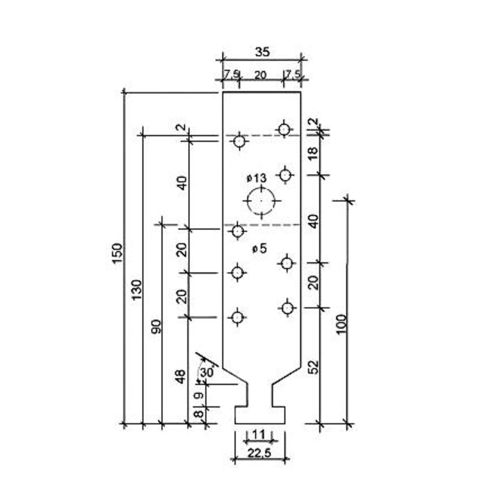 Halfenanker (Kletten) 90x11x für Halfenschienen 28/15