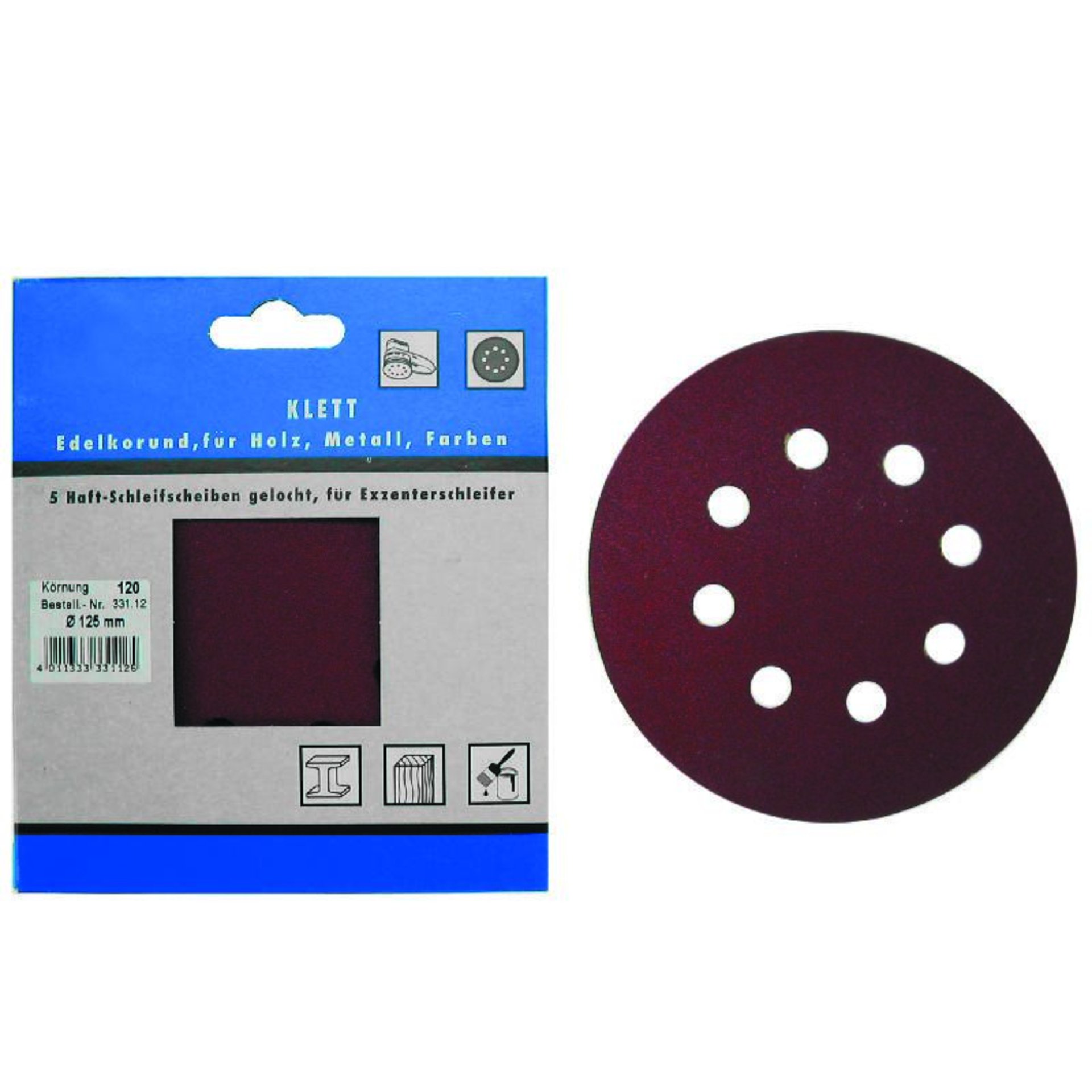 HAFT-SCHLEIFBLÄTTER 125 MM 25 STK K120 SB 332.12
